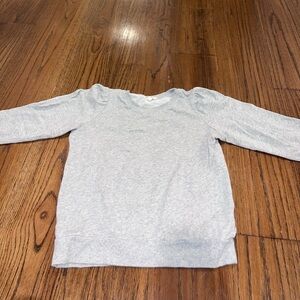 Z Supply Light Gray Puff Shoulder Crewneck sweatshirt girls L